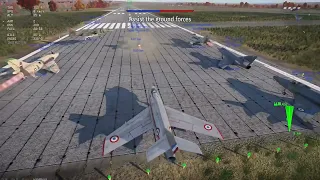 War Thunder | MD 452 IIA | Harrier Gr3 doing flip at spawn