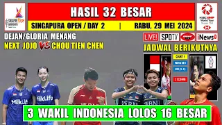 Hasil Singapura Open 2024 Hari Ini Day 2 R32 ~ DEJAN/GLORIA Menang ~ 3 Wakil Lolos 16 Besar