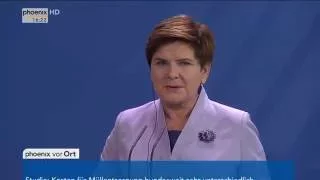 Deutsch-polnische Regierungskonsultationen: Pressekonferenz von Merkel und Szydlo am 22.06.2016