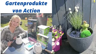 Mit Produkten von Action den Garten verschönern, Click and Collect! Beleuchtung , Deko ,Solarbrunnen