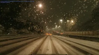 Snow Blizzard - ASMR Highway Driving in Heavy Snow Storm at Night, Seoul, Korea