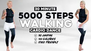 5000 STEPS IN 30 MIN - Walking Cardio Dance Workout to Burn Fat Knee Friendly No Jumping