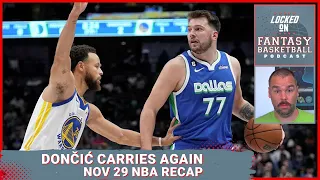 Luka Doncic Amazes While Mavs Squeak Past Warriors | NBA Fantasy Basketball Recap November 29th
