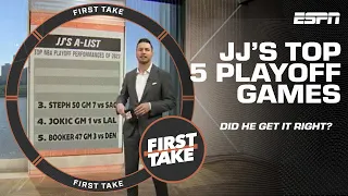 JJ Redick's Top 🖐️ NBA Playoff Performances + Mad Dog SOUNDS OFF 🗣️ | First Take