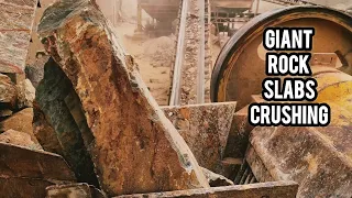 Giant Rocks Crushing Process | Quarry Primary Rock Crushing | Satisfying Stone Crushing