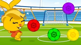 Kicking Colored Soccer Balls ♫ Learning Colors & Sports #3 ♫ Nursery Rhymes & Kids Songs ♫ Plim Plim