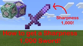 How to make a Sharpness 1,000 Sword in Minecraft Bedrock!