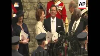 Heads of state leave Westminster Abbey after the wedding of Prince William and Kate Middleton