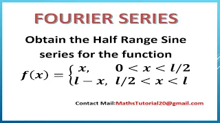 Find the Half Range Sine Series Examples -Fourier Series