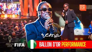 Rema Performs for Messi And Haaland At Balon D’or Ceremony