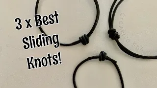 3 x Best Sliding Knots! Adjustable sliding knots for necklaces and bracelets