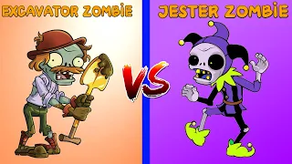 PVZ 2 - Excavator Zombie vs Jester Zombie - Who Will Win?