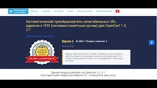 Модуль Менеджер ЧПУ для технических разделов сайта для OpenCart версия 1.5, 2.1.