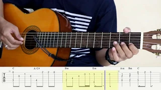 Kiss The Rain - Yiruma - Fingerstyle Guitar Cover - Tutorial TAB.