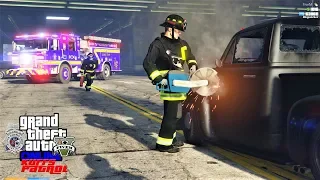 GTA 5 Roleplay #398 Firefighters Respond To A Car Gas Fire With A Person Trapped Inside - KUFFS