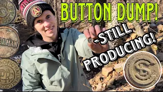 “The Button Dump” Re-Visited! Metal Detecting Sifting Old Uniform Buttons Military WWI WWII Digging