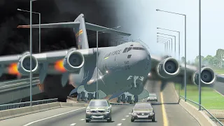 Can This Big Heavy Overloaded C-17 Globemaster Land On A Busy Highway? | XP11