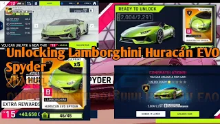 Asphalt 9 Unlocking Lamborghini Huracán EVO Spyder Optimise Gaming