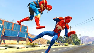 GTA 5 Iron Spiderman Motorcycle Stunts/Fails/Ragdolls (Euphoria Ragdolls)