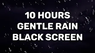 10 Hours Of Wonderful Sounds Of Rain Without Thunder On The Black Screen.