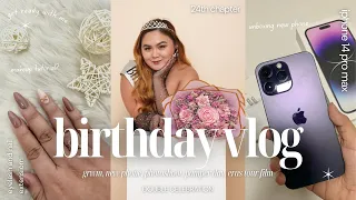 birthday vlog🎀🎂 unboxing iPhone 14 pro max, grwm, gift haul, photoshoot, pamper day, eras tour film