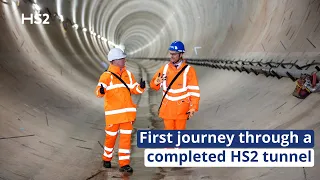 Historic first journey through a completed HS2 tunnel