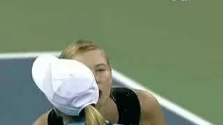 Maria commentating on her winning USO 2006