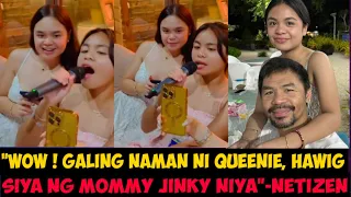 ANAK NI MANNY PACQUIAO NA SI QUEENIE,  BUMIRIT SA PAGKANTA, MAY TALENT DIN PALA SA SINGING !