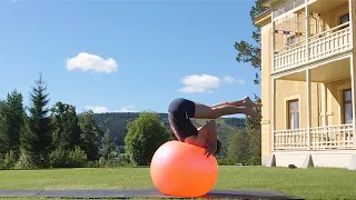 Acrobatic Tricks With Pilates Ball