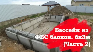 Бассейн из ФБС блоков. Часть 2