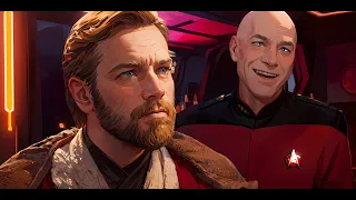 Jean Luc Picard meets Obi Wan - Star Wars/ Star Trek Crossover dubbed by AI!