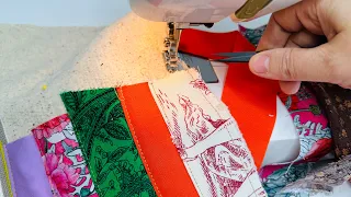 Amazing patchwork idea from leftover fabric. Sewing and Patchwork for beginners / DIY / Handmade