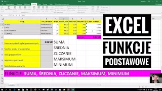 EXCEL - Funkcje Podstawowe SUMA, ŚREDNIA, ZLICZANIE, MAKSIMUM, MINIMUM | ForumWiedzy.pl