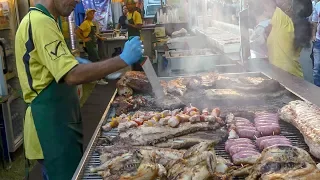 Brazil Street Food. Great BBQ with Ribs, Sausages, Skewers and More