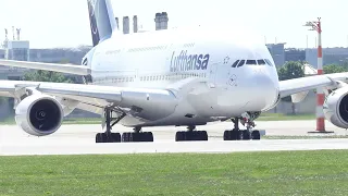 Lufthansa Airbus A380 Taxi Takeoff at Munich | Planespotting