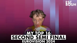 Eurovision 2024 : Semi Final 2 - My Top 16