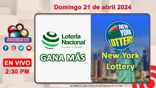 Lotería Nacional Gana Más y New York Lottery en VIVO │Domingo 21 de abril 2024 – 2:30 PM