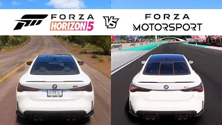 Forza Horizon 5 vs Forza Motorsport - BMW M4 Competition - FH5 vs FM8 Comparison