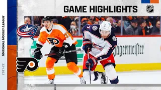 Blue Jackets @ Flyers 1/20/22 | NHL Highlights