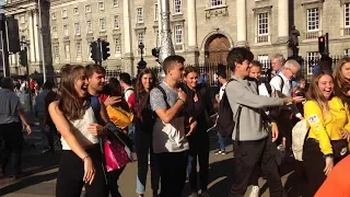 Sundar Nitai Prabhu Chants Hare Krishna Accompanied by Dublin Bass Player and Italian Tourists Dance