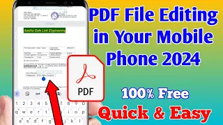 PDF File Editing In Mobile 2023 | PDF File Ko Mobile Se Kaise Edit Kare | PDF Edit Online 2023