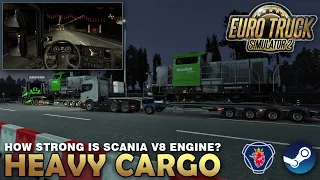 Heavy Cargo + Long Distance Delivery using Scania R V8 Engine in Euro Truck Simulator 2 Gameplay