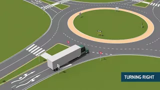 Large vehicles in roundabouts