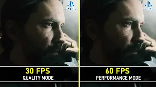 Alan Wake 2 | PS5 | Quality Mode (30 FPS) vs Performance Mode (60 FPS) | Graphics Comparison