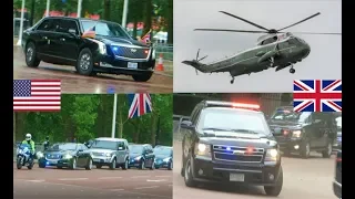 Donald Trump HUGE Motorcade & Helicopters in London - Convoys, Police Responding and Action!