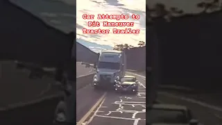 *** 👀MUST SEE 👀 *** CAR tries 🚨 PIT MANEUVER🚨 on Semi TRACTOR TRAILER Truck 🚛