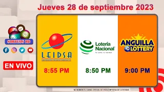 Lotería Nacional LEIDSA y Anguilla Lottery en Vivo 📺│Jueves 28 de septiembre 2023 - 8:55 PM