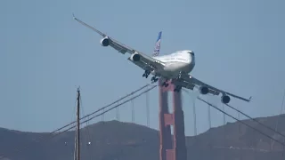 Boeing 747 Flybys .. San Francisco Fleet Week 2017 (4K)