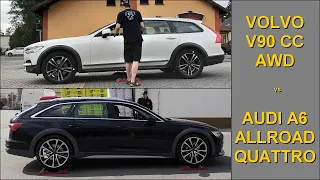 SLIP TEST - Volvo V90 Cross Country D5 AWD vs Audi A6 Allroad 3.0 TDI Quattro  @4x4.tests.on.rollers