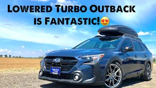 Lowered 2023 Subaru Outback Onyx XT Turbo! Review and 0-60.